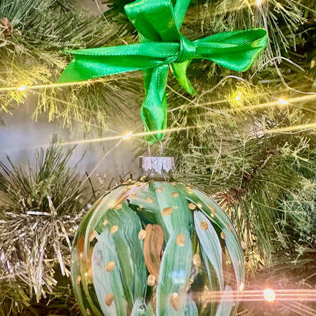 Glass Christmas Tree Ornament Bauble Hand Painted Original Artworks