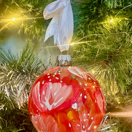 Glass Christmas Tree Ornament Bauble Hand Painted Original Artworks