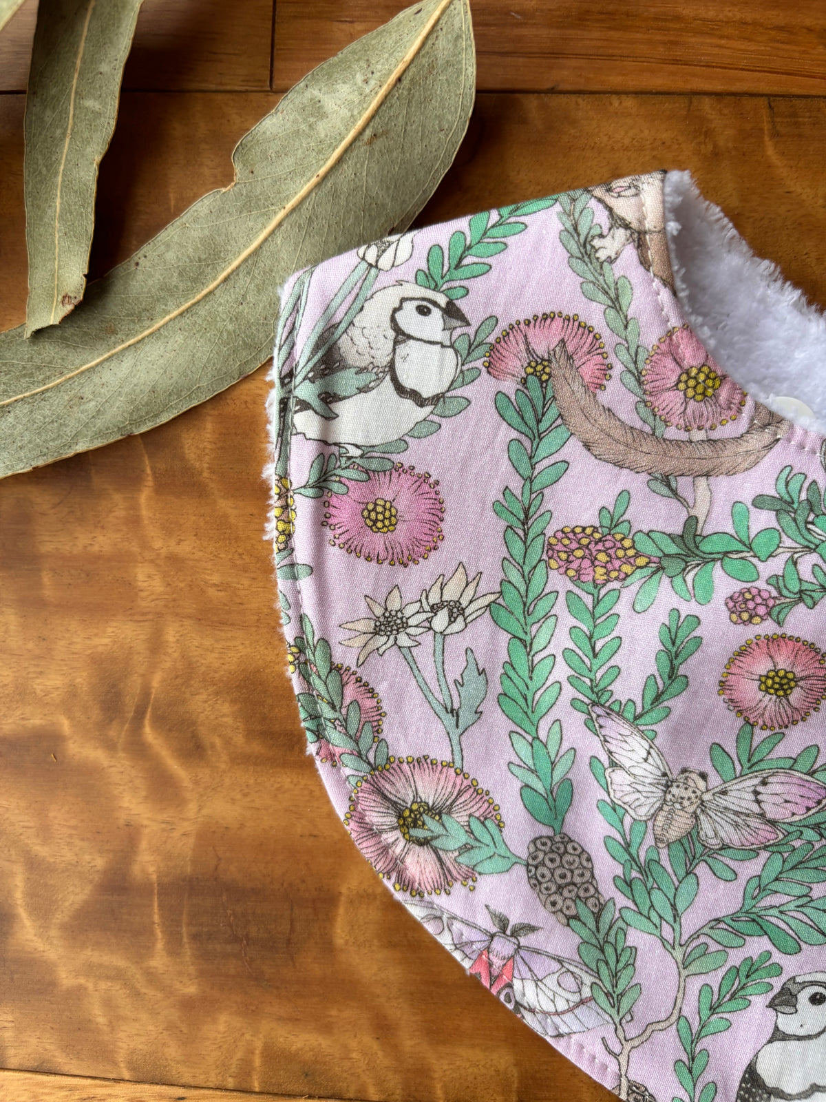 Baby Bib and Burp Cloth Set | Pink Possums | Ready to Ship