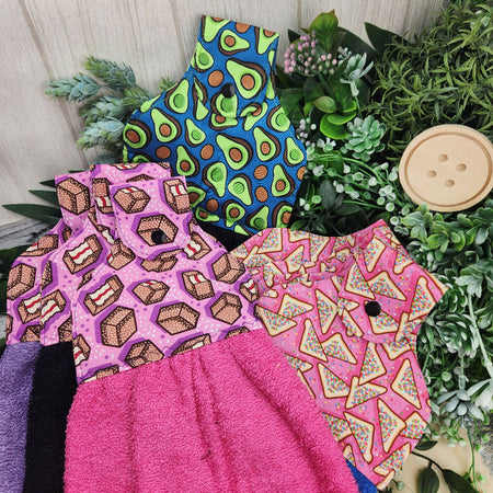 Hand Towel Hanging Avocado FairyBread Lamingtons Cotton Fabric Loop