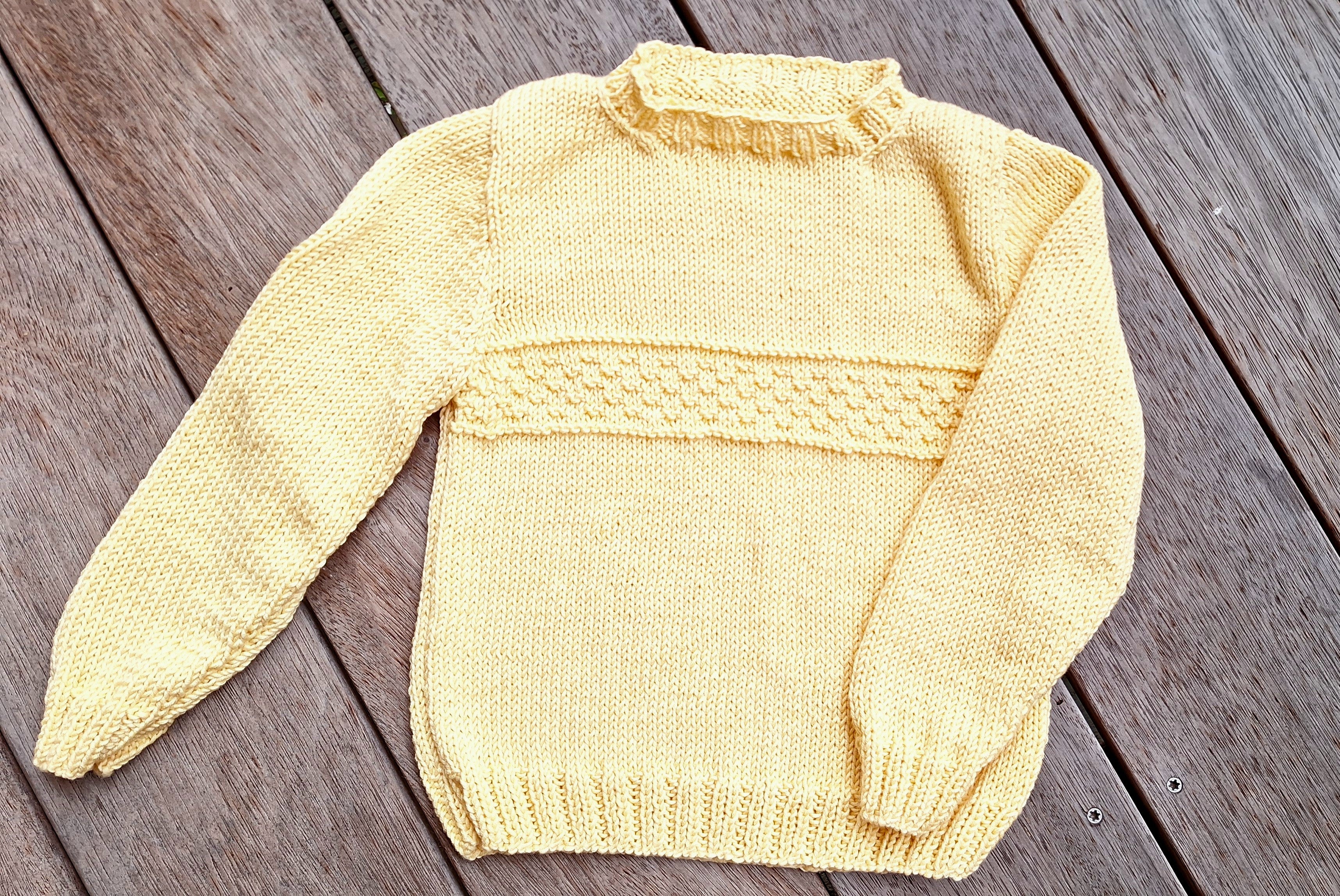 Canary yellow Toddler Sweater 2 yrs 100% Natural Fibre
