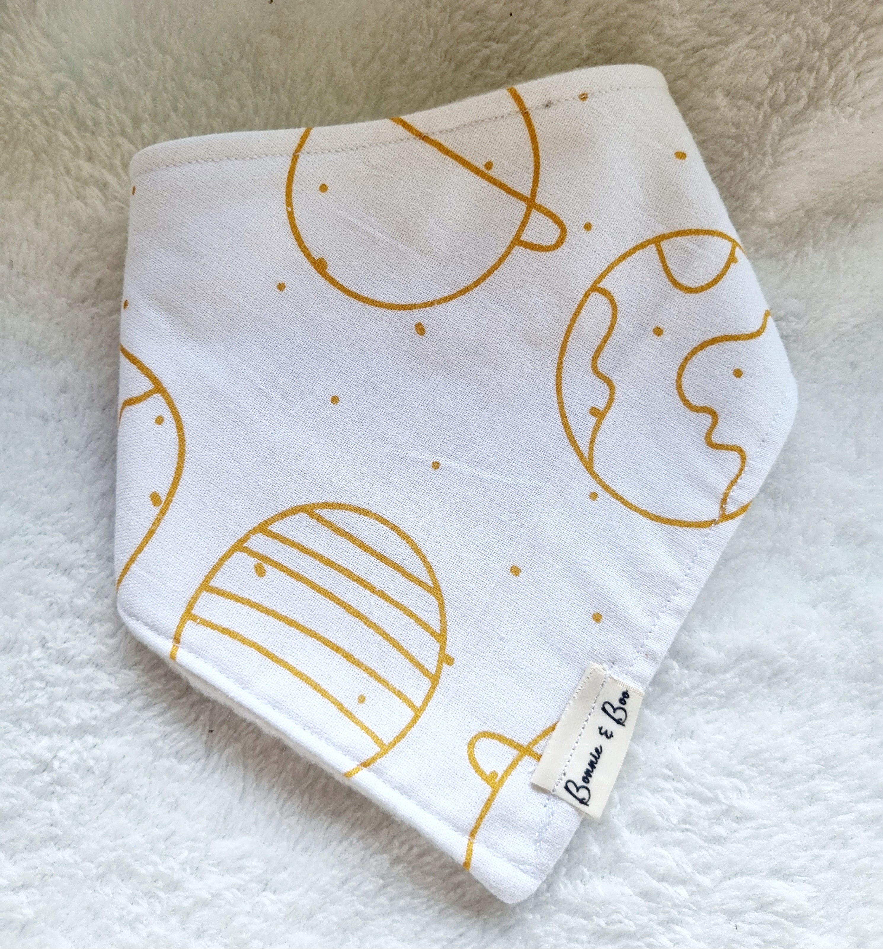 Bandana Bibs | 2 Design | Cotton | Velcro Closure | Handmade | E015