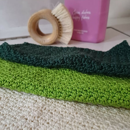 Crochet Lemon Peel Dischloth Washcloth 100% Cotton