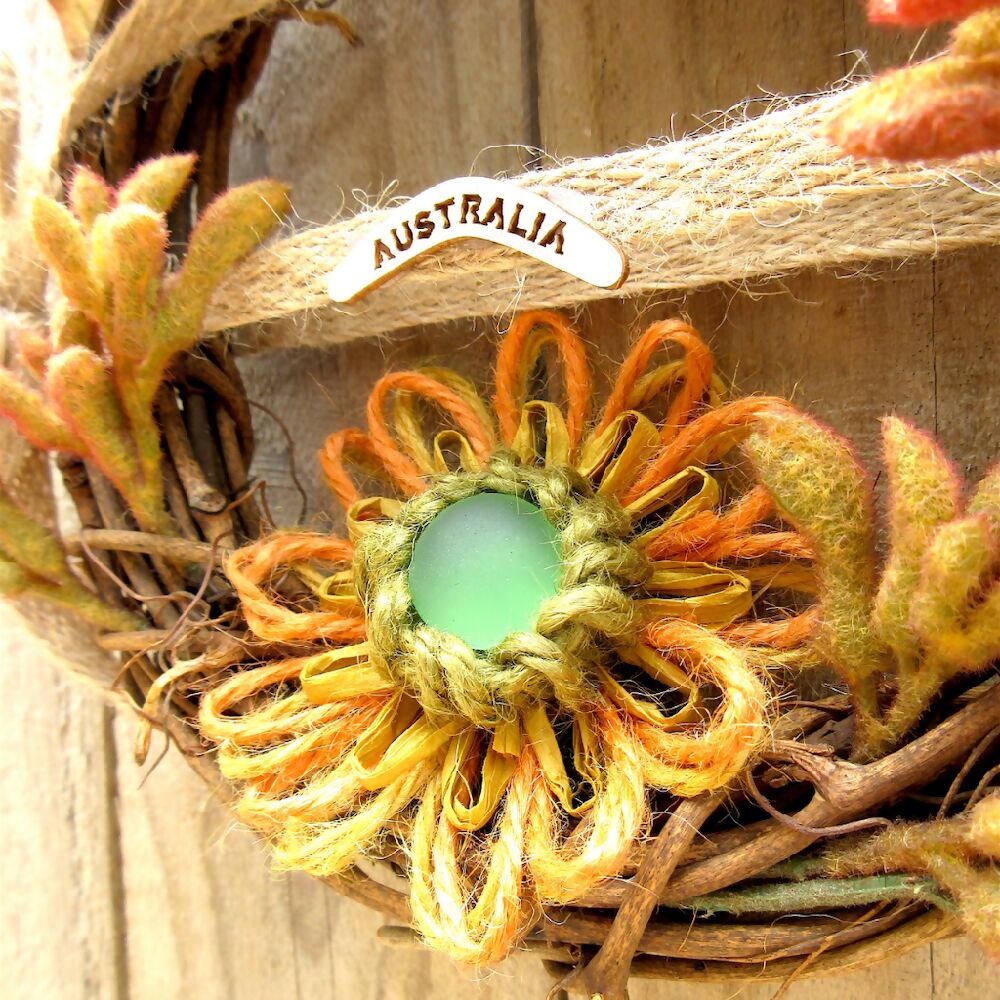 Wreath Grapevine Australia Wildflower Natural Wall Hanging Decoration