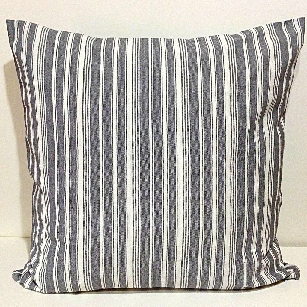 Grey and White striped cushion cover– Coastal Living Home Décor