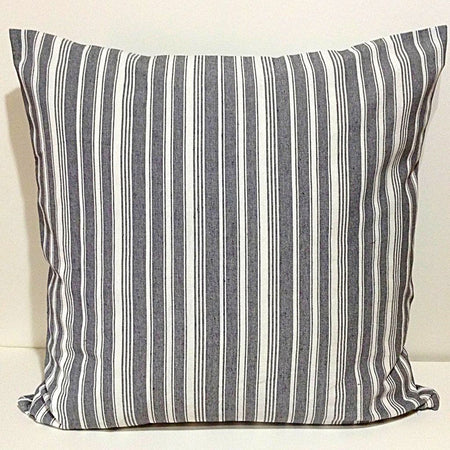 Grey and White Striped Cushion Covers– Coastal Living Home Décor-45x45cm