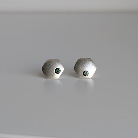 handmade australian sapphires × domed hex studs