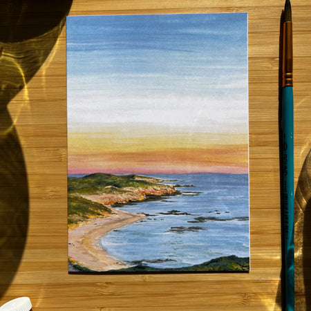 Greeting Card - Sorrento Ocean Beach Sunset