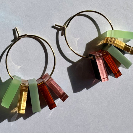 Summer Days small 5 piece hoop Green / Amber