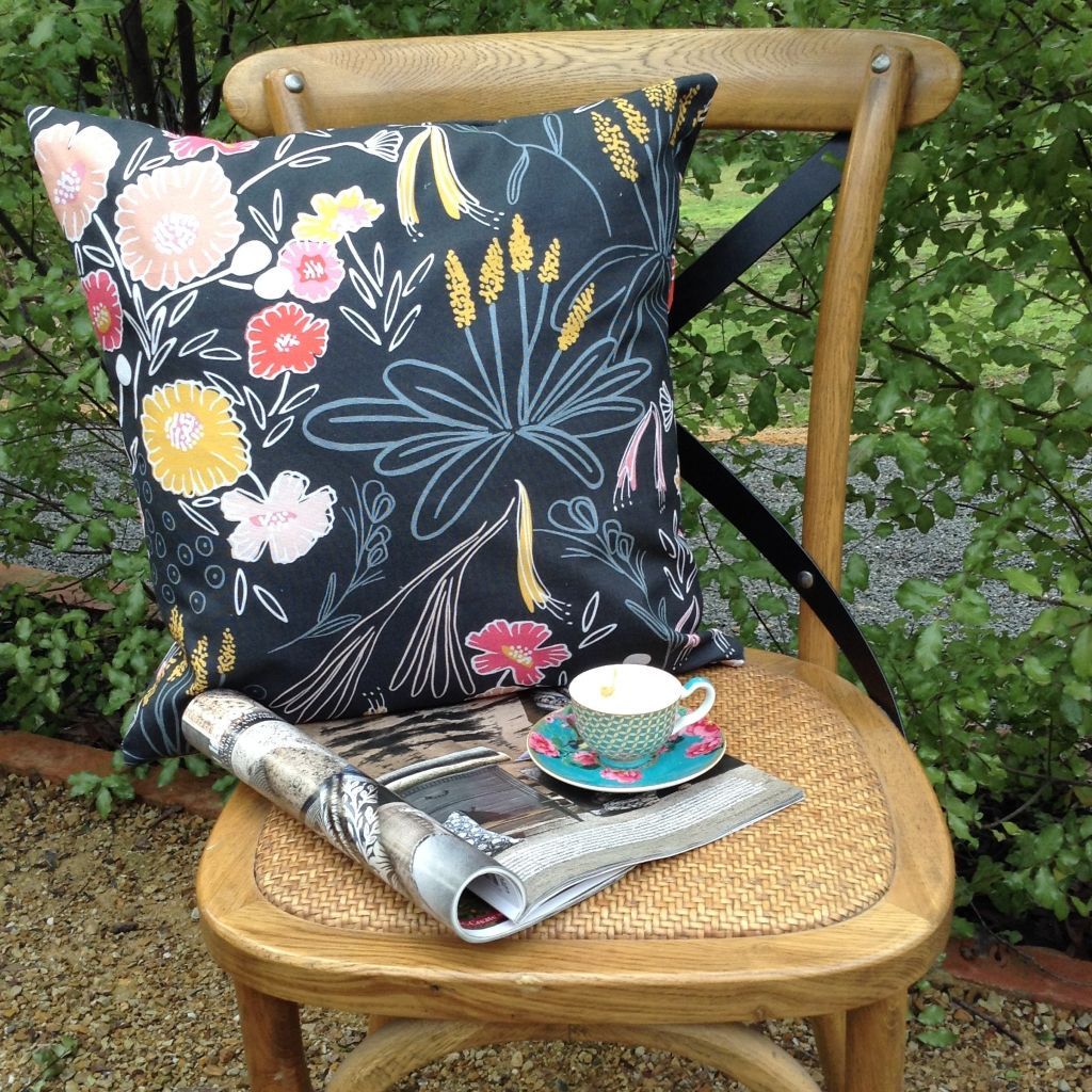 Grey floral cushion cover-contemporary style