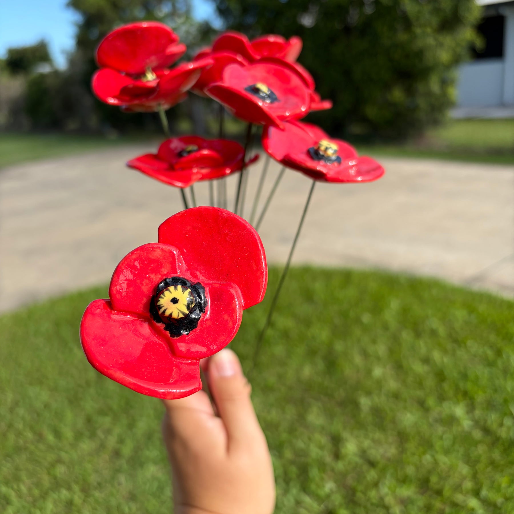 Handpainted Ceramic Poppies