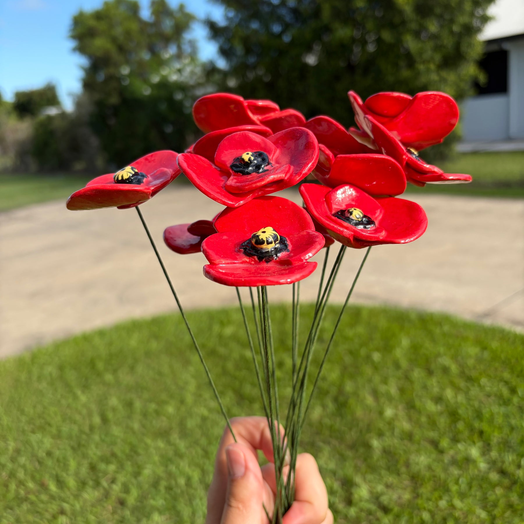 Handpainted Ceramic Poppies
