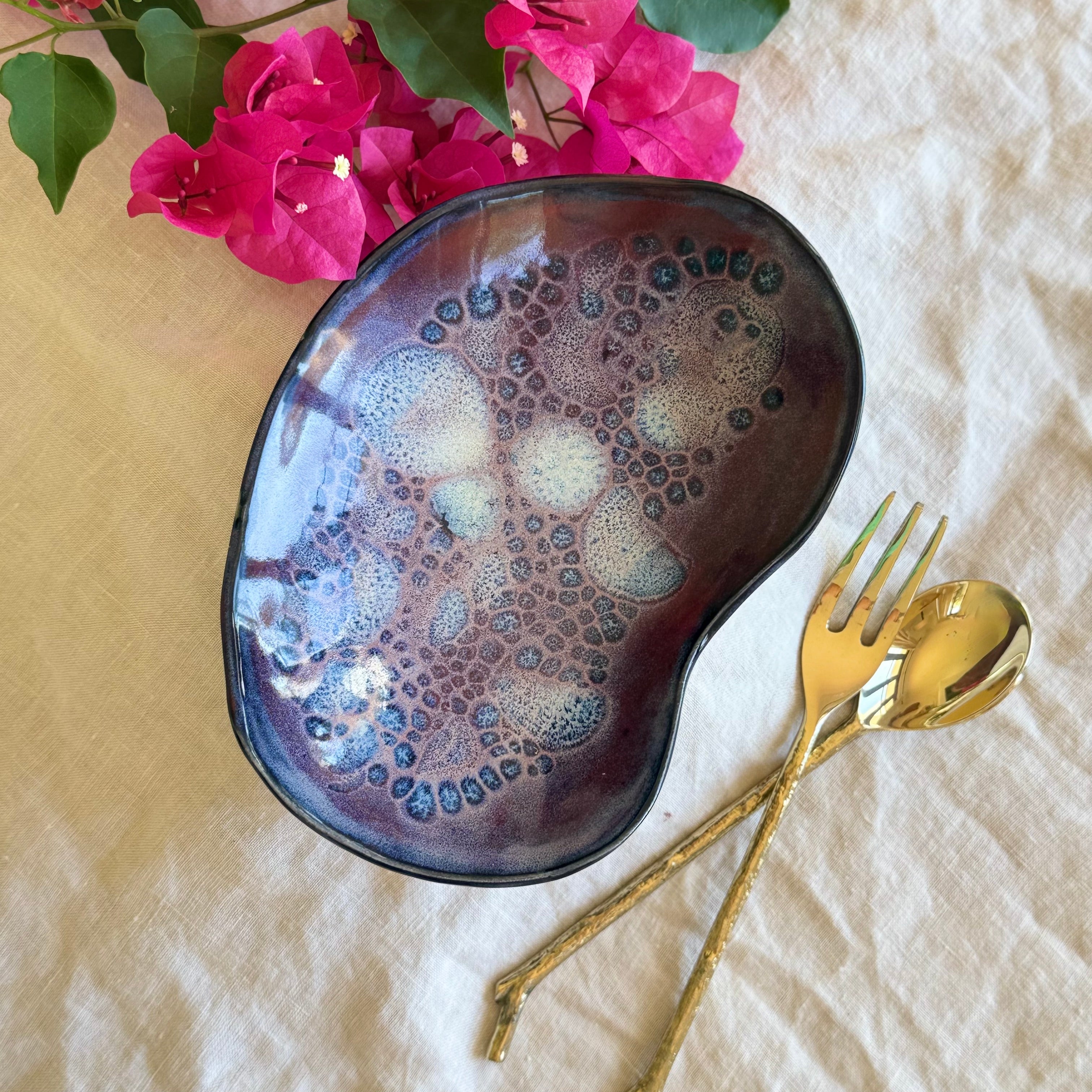 Handmade Shallow Bowl | Organic Shape Serving Dish