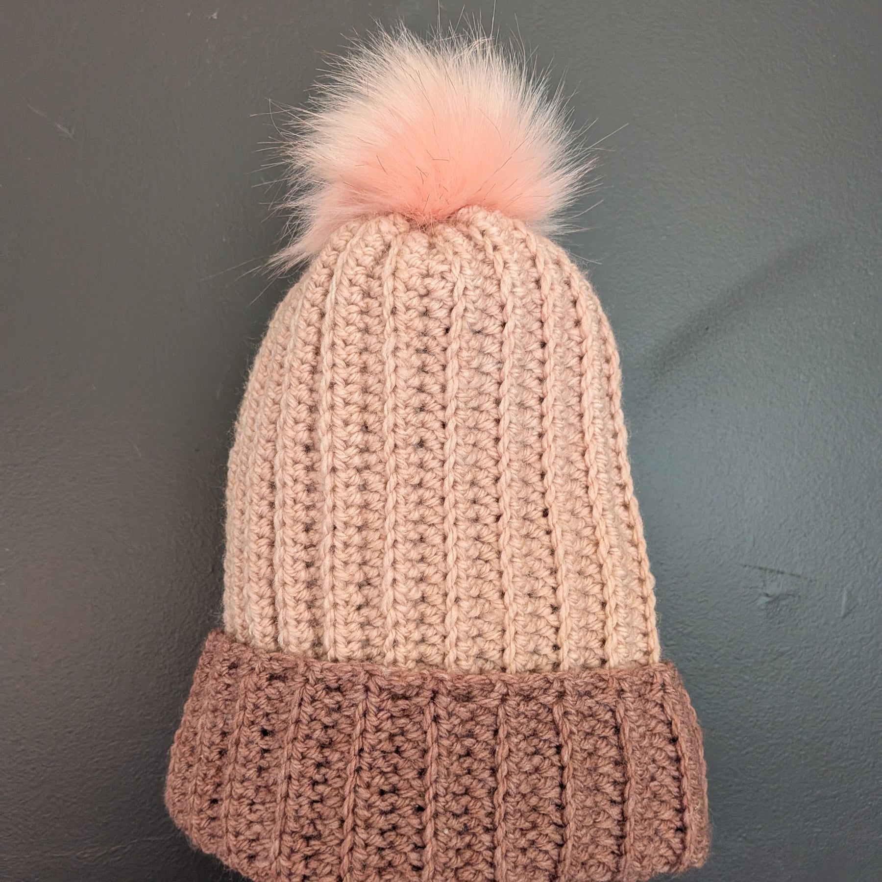 Pretty in Pink Crochet Beanie Two Tone