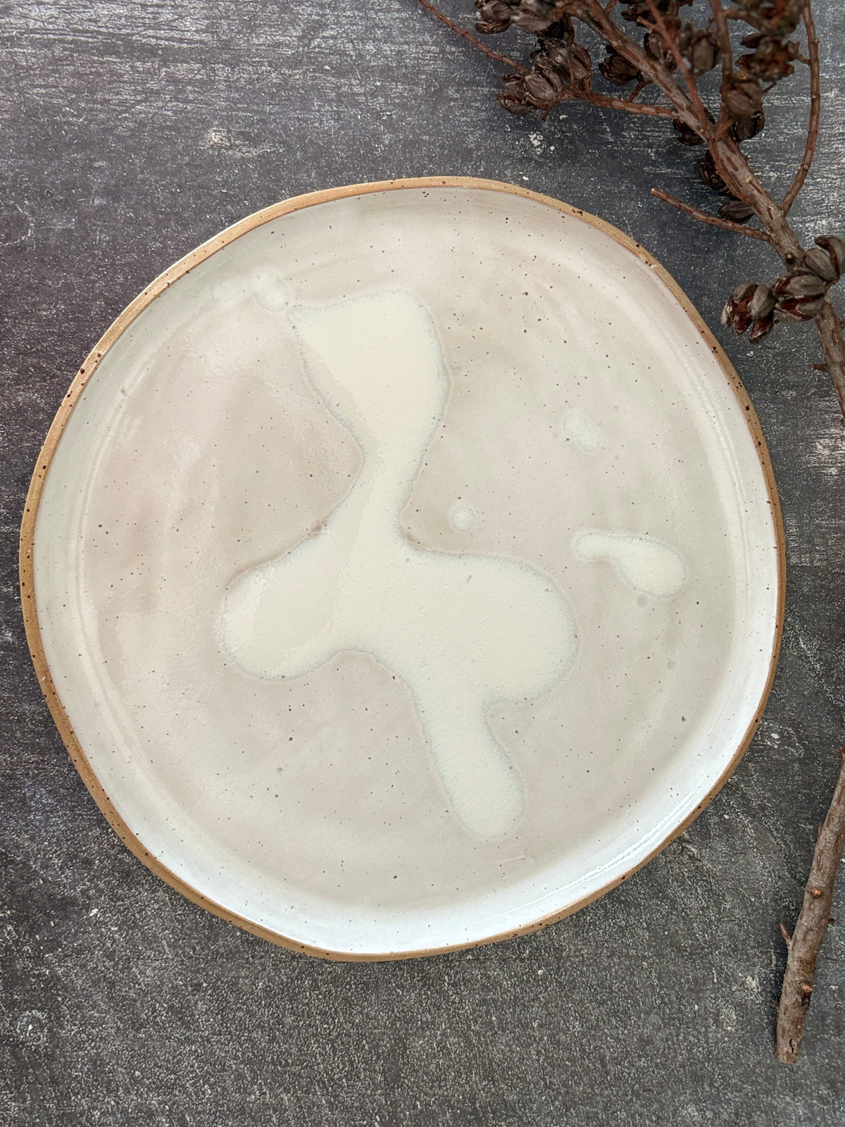 Handmade Ceramic Stoneware Dinner Plate White (Organic Shape), 3 Sizes available