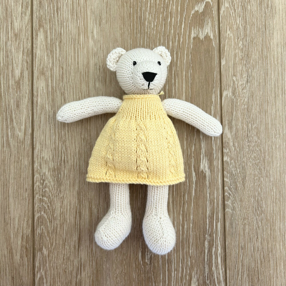 Hand Knit White Polar Bear/Teddy Bear