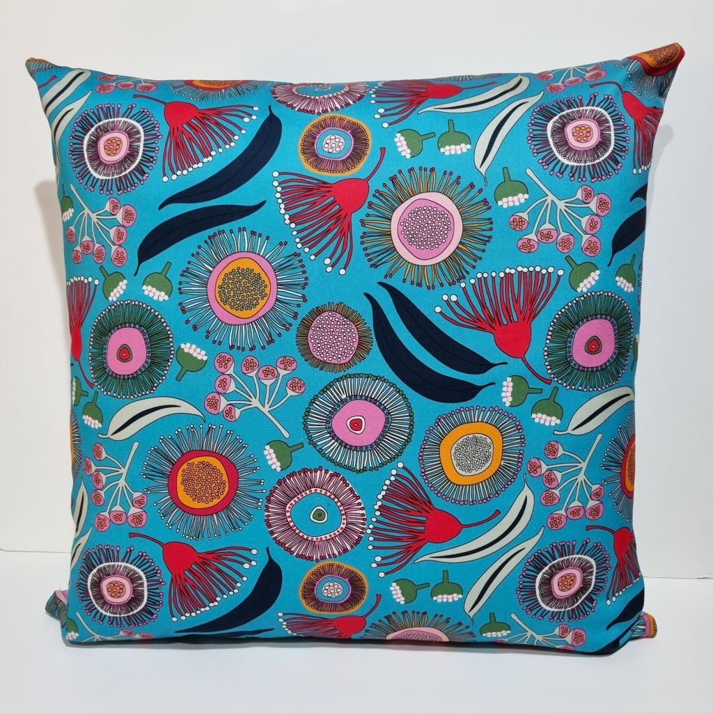 Vibrant Blue Native Floral Cushion Covers- 45x45cm
