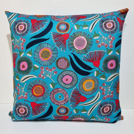 Vibrant Blue Native Floral Cushion Covers- 45x45cm