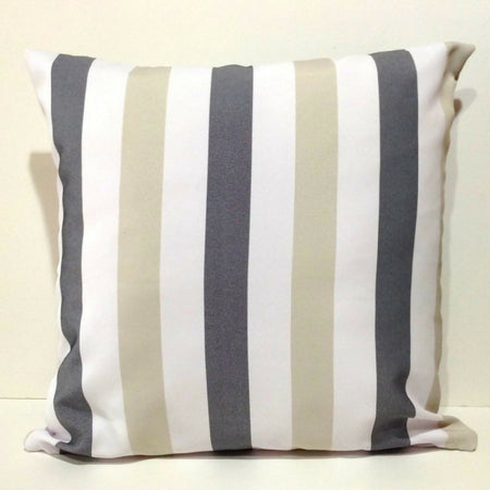 Striped outdoor cushion cover-blue, white, beige