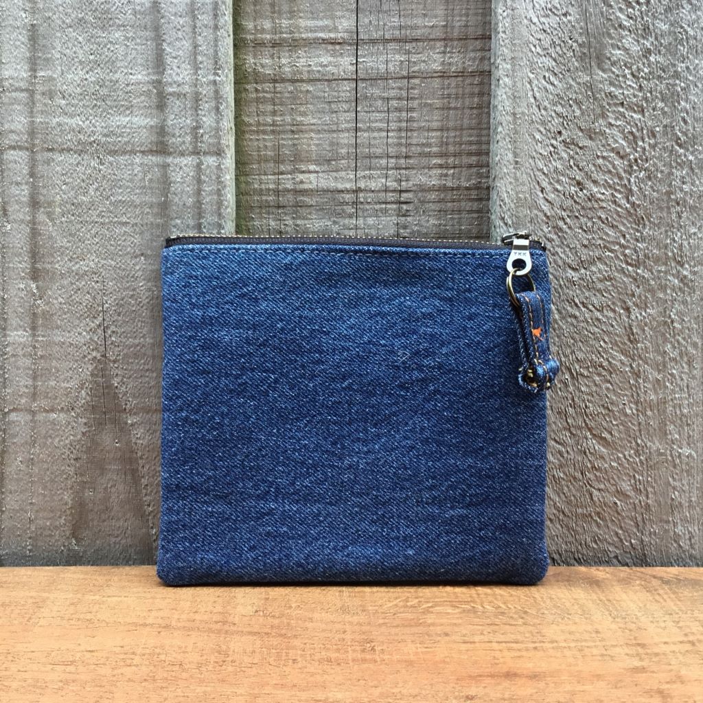 Upcycled Denim Coin Purse – Blue Denim Heart #2