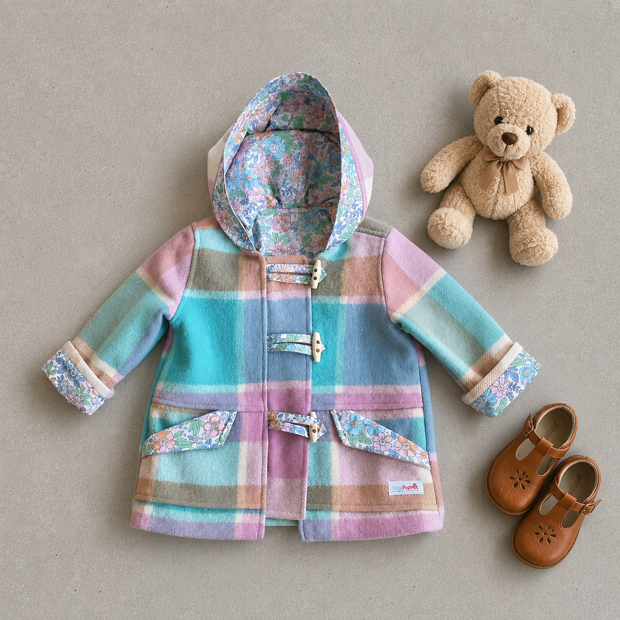 Girl's Rainbow Blanket Duffle Coat
