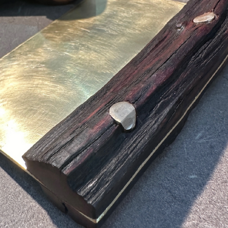 Wooden and Brass Branch Scraper - Bench Scraper - Dough Cutter - Pasta Cutter