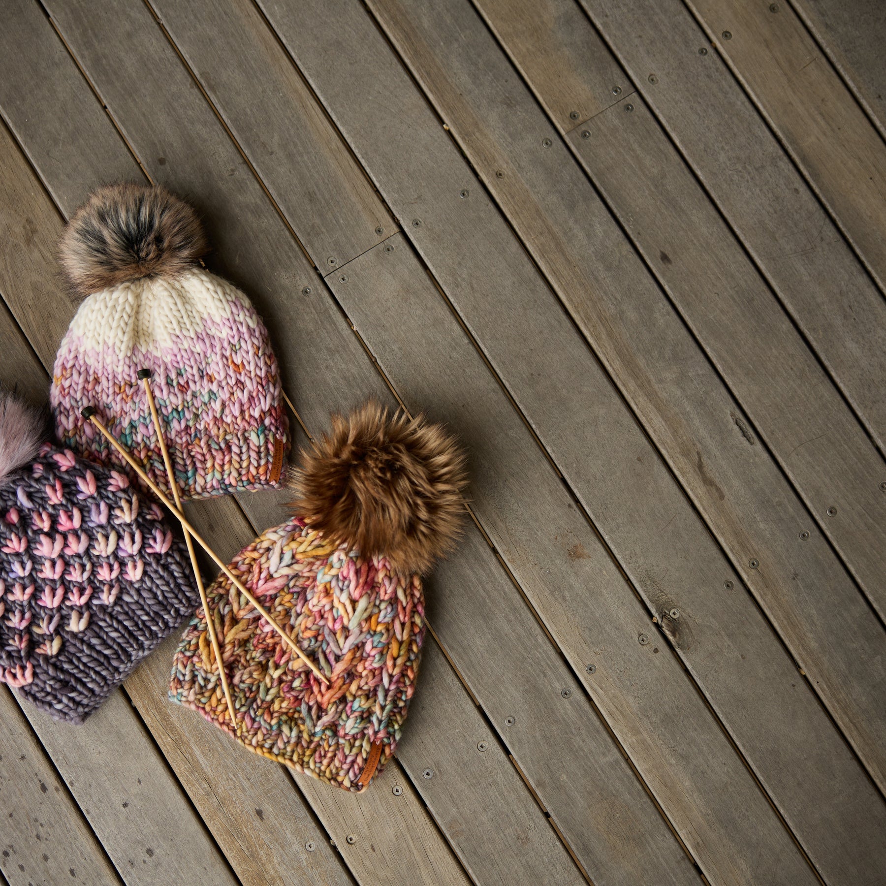 Ladies Beanie, Grey Beanie with PomPom