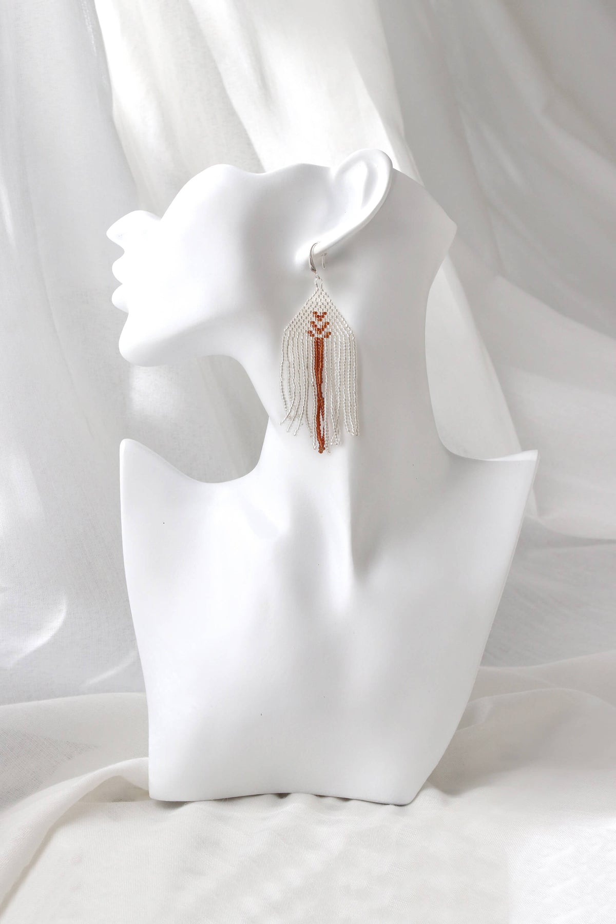 Amber Glow Beaded Drops Earrings
