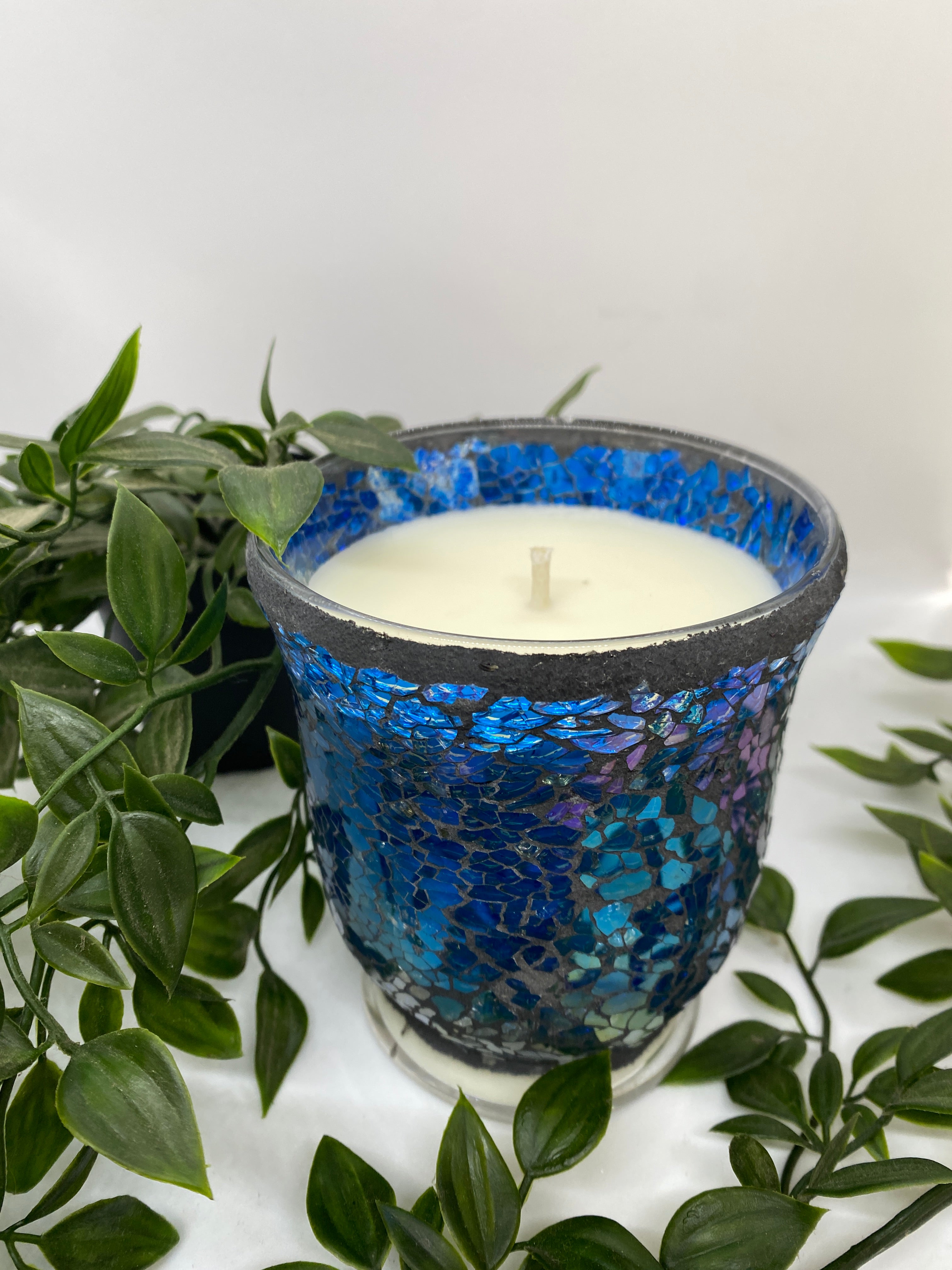 Blue Mosaic Glass with a choice of 3 unique fragrances