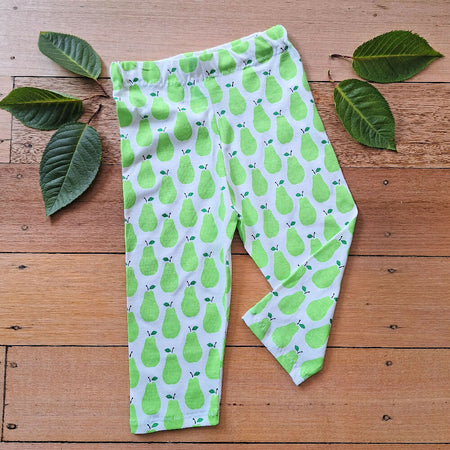 Baby Girls Pear Print Cotton Jersey Leggings | Size 1