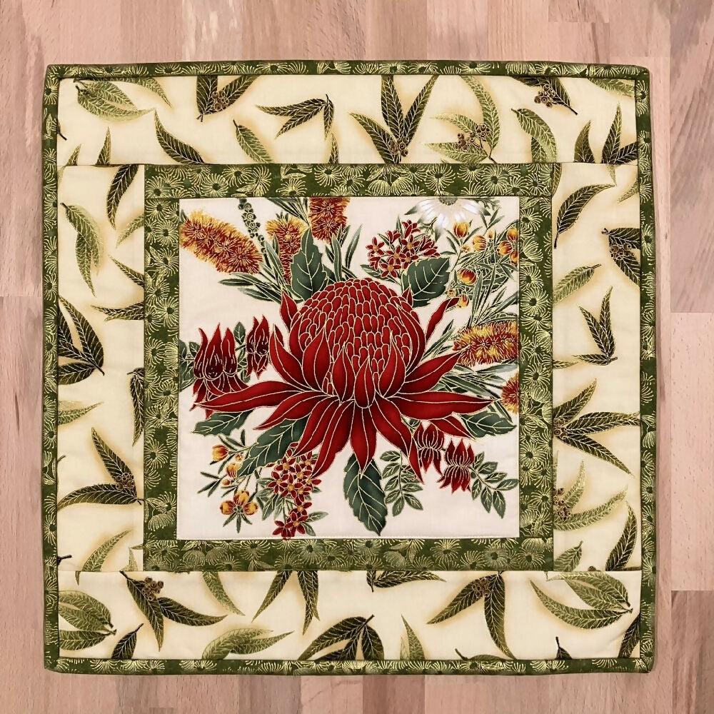 cushion cover handmade Australian native - waratah