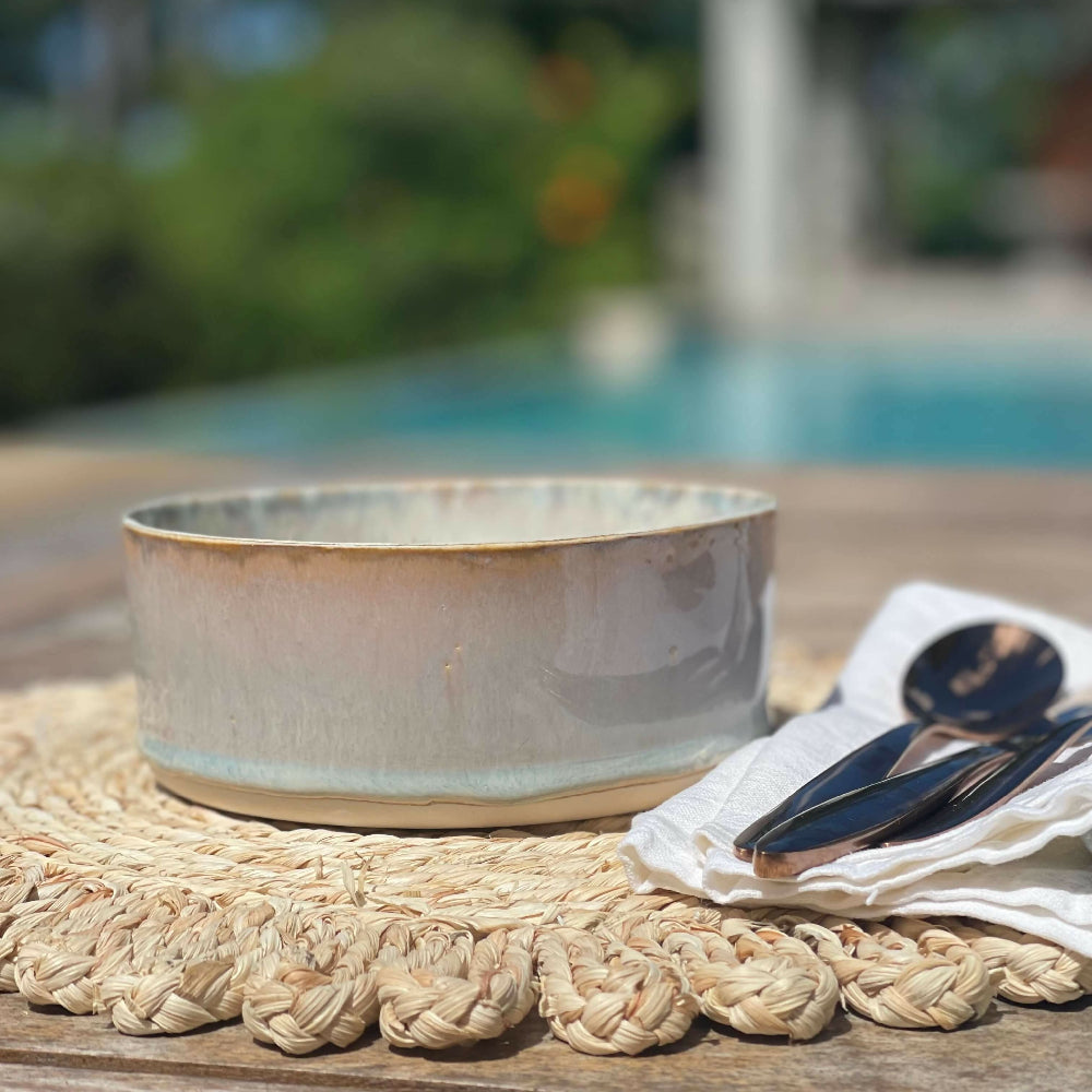 Australian Ceramic Artist Ana Ceramica Handmade Pottery Ceramics Home Decor Kitchen and Dining Servingware Opal Stoneware Nesting Bowls Set of 3 Coastal Tableware Decor
