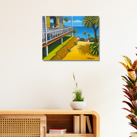 Beach Painting DOWN THE HILL original art (40x50cm)