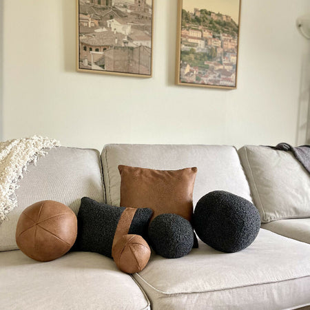 Faux Leather Sphere Cushions