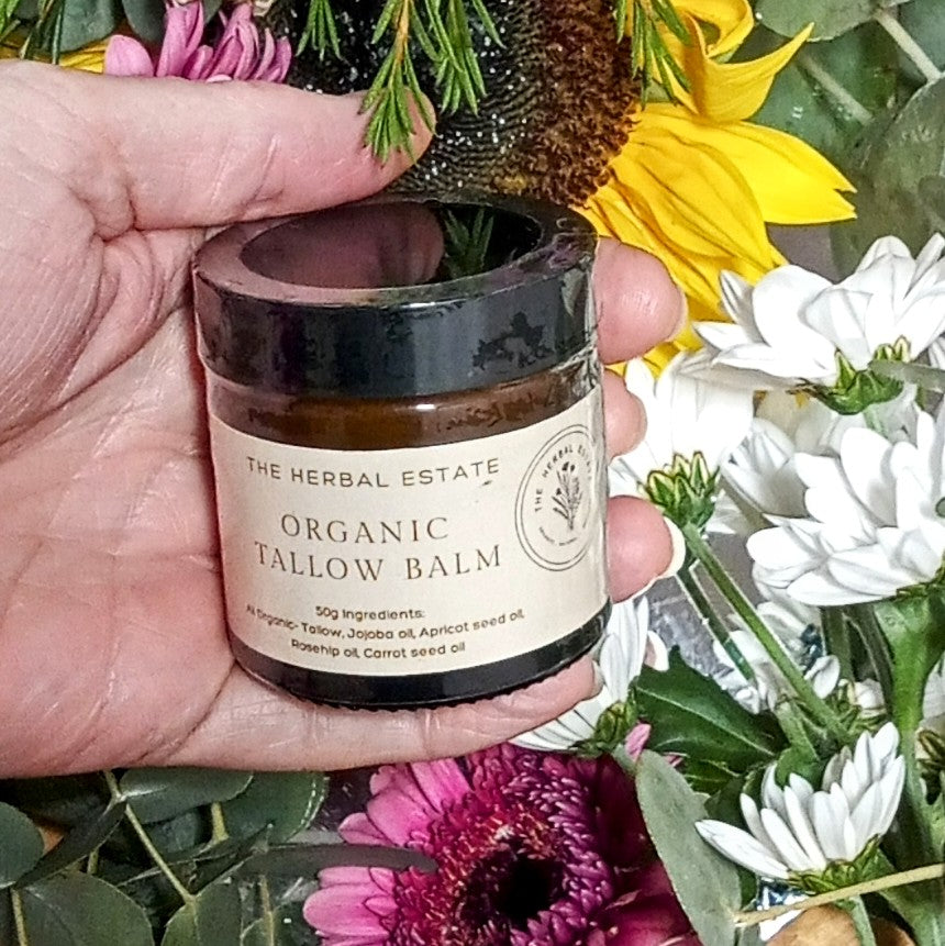 Grass-Fed Organic Tallow Balm – Nourishing Skin, Fragrance-Free | Handmade in Queensland. 10g - 50g or 2 x50g