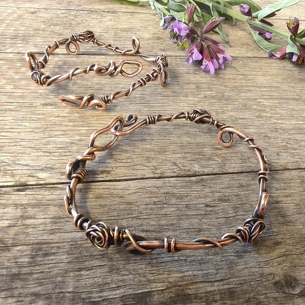 Woodland Whimsy Copper Bangle - 2 style options