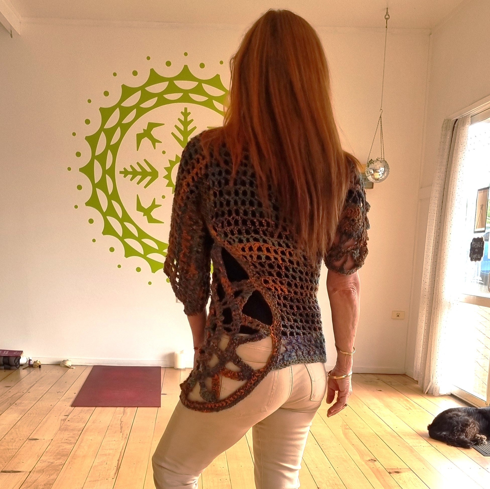 Blue Handspun Freestyle Crochet Jumper