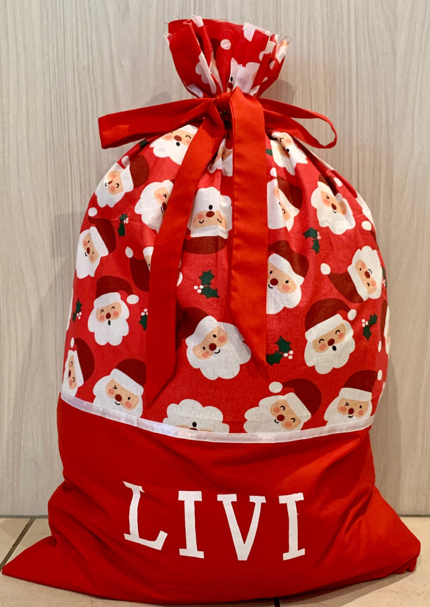 Personalised Christmas Sack - Happy Santa Print