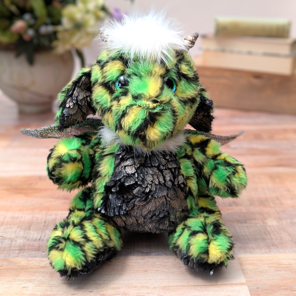 Handmade Green Dragon Bear, OOAK Dragon, Aerolynthor
