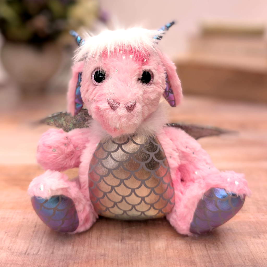 Handmade Pink Dragon Bear, OOAK Dragon, Khalinda