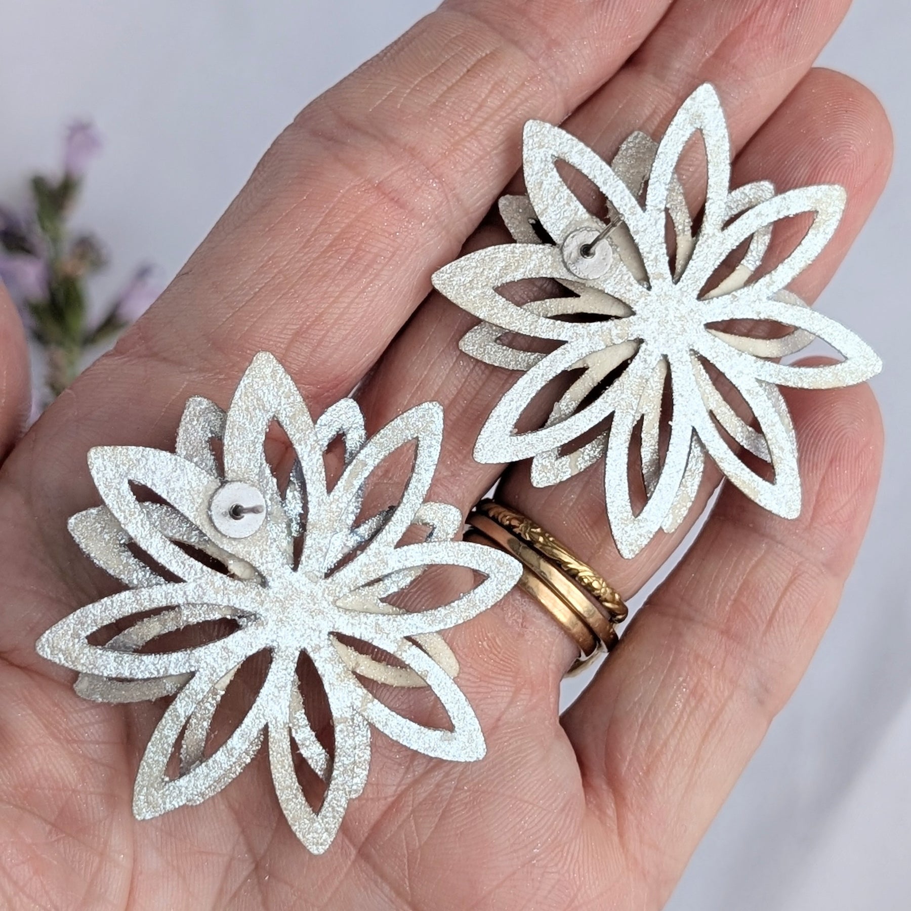 Made to Order Watercolour Floral Earrings – Lobe or Helix Piercing