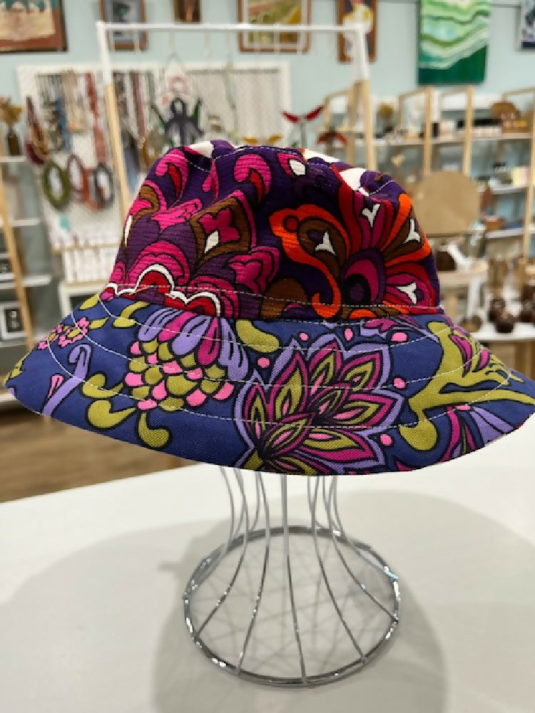 gorgeous purple toned patchwork hat