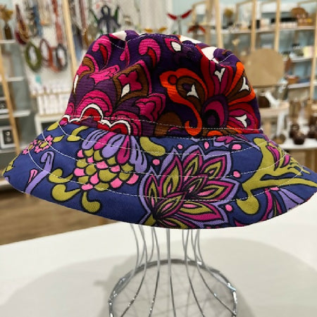 gorgeous purple toned patchwork hat