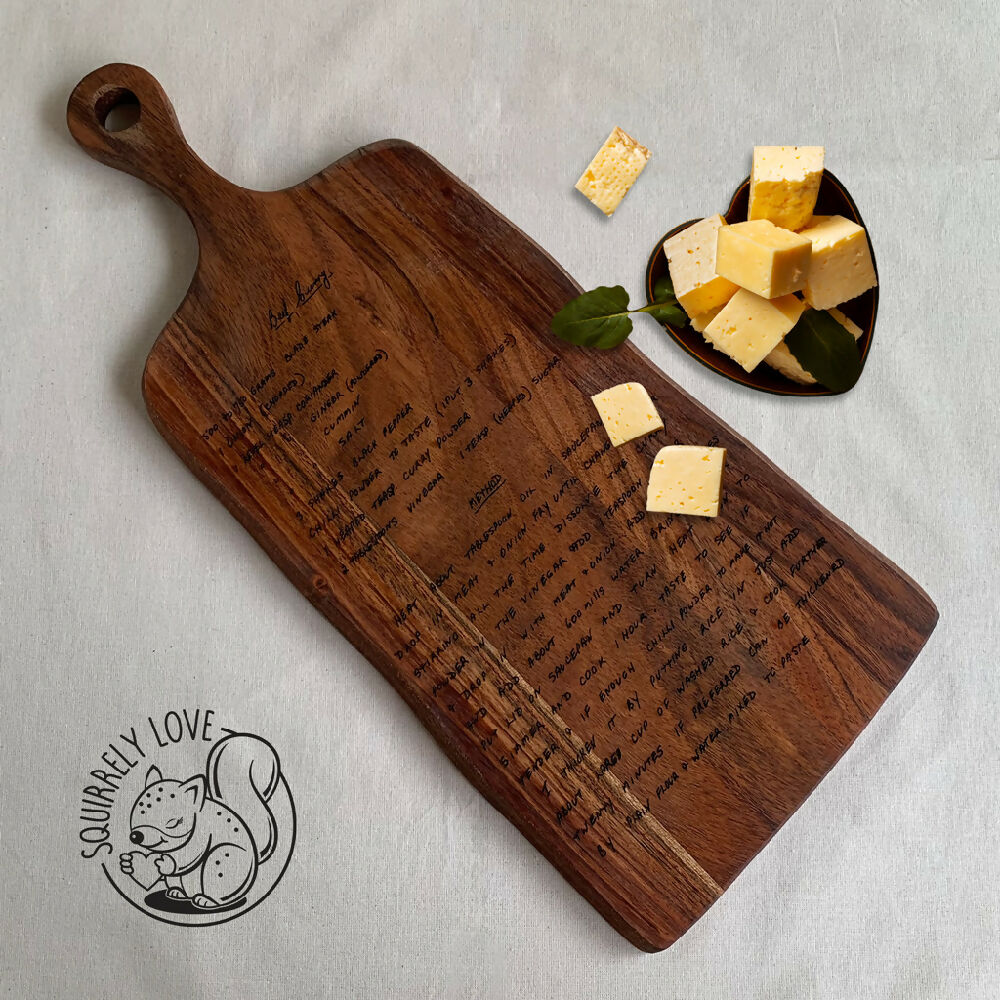 Personalised Engraved Recipe Board | Size: 170 x 320 ex handle
