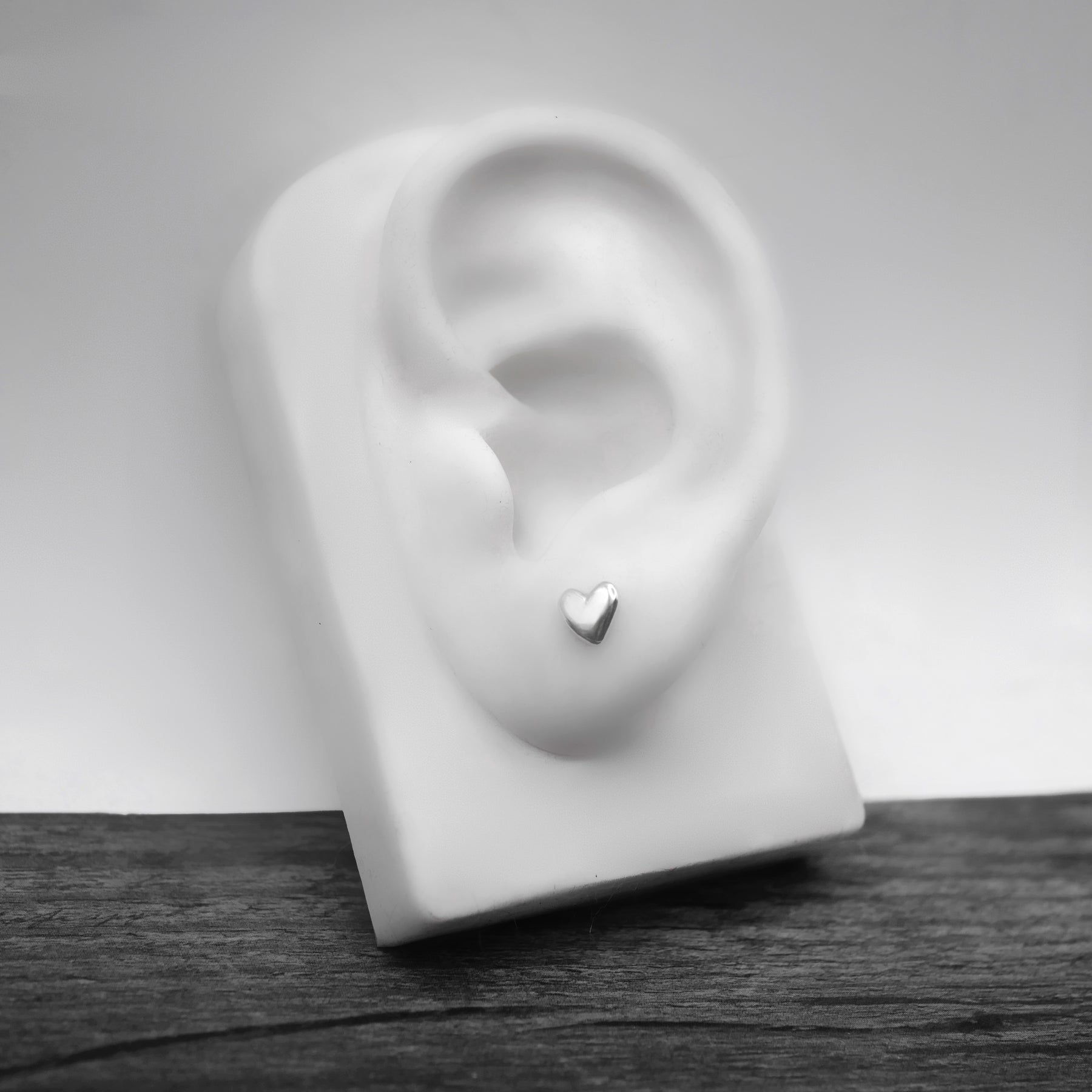 Sweetheart Studs - Handmade Sterling Silver Love Heart Earrings