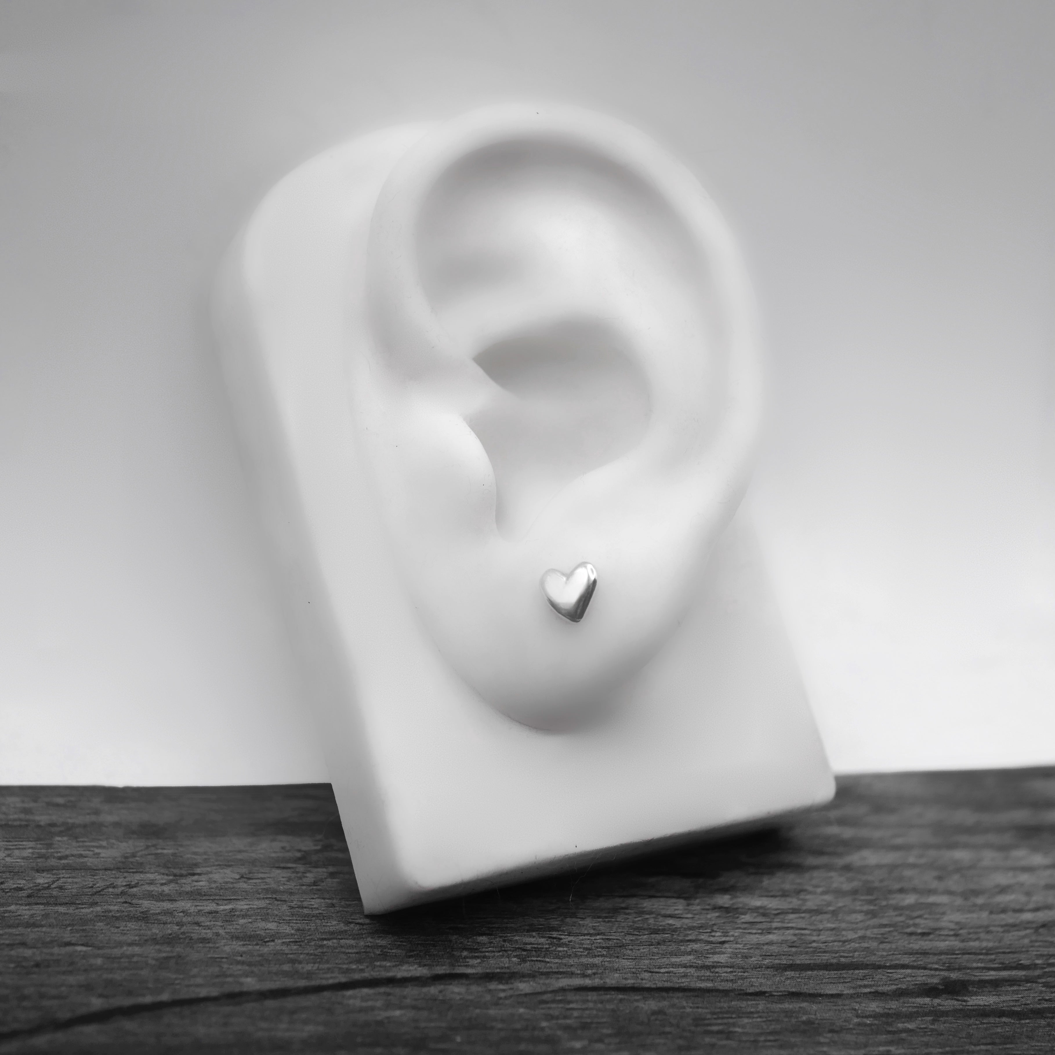 Sweetheart Studs - Handmade Sterling Silver Love Heart Earrings