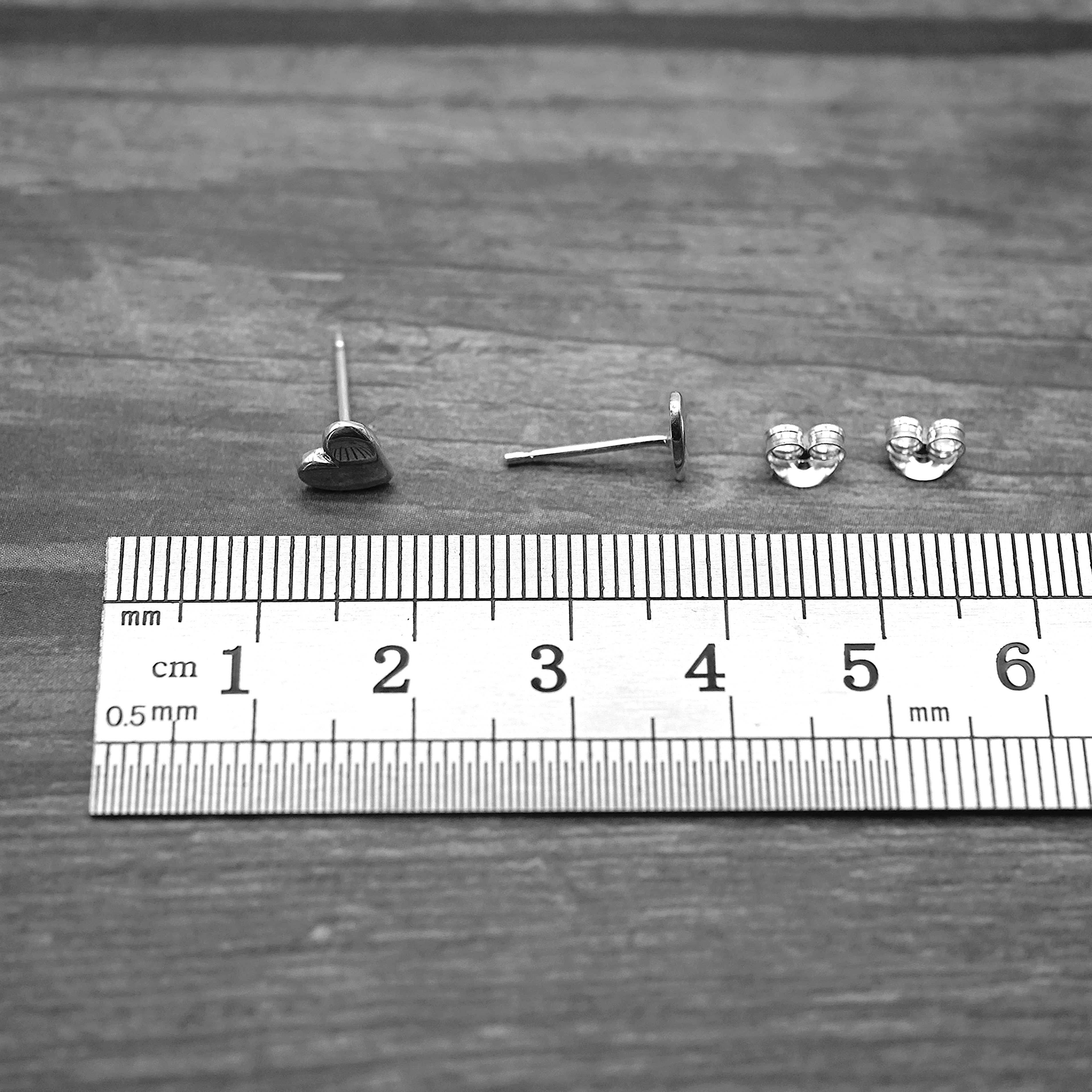 Sweetheart Studs - Handmade Sterling Silver Love Heart Earrings