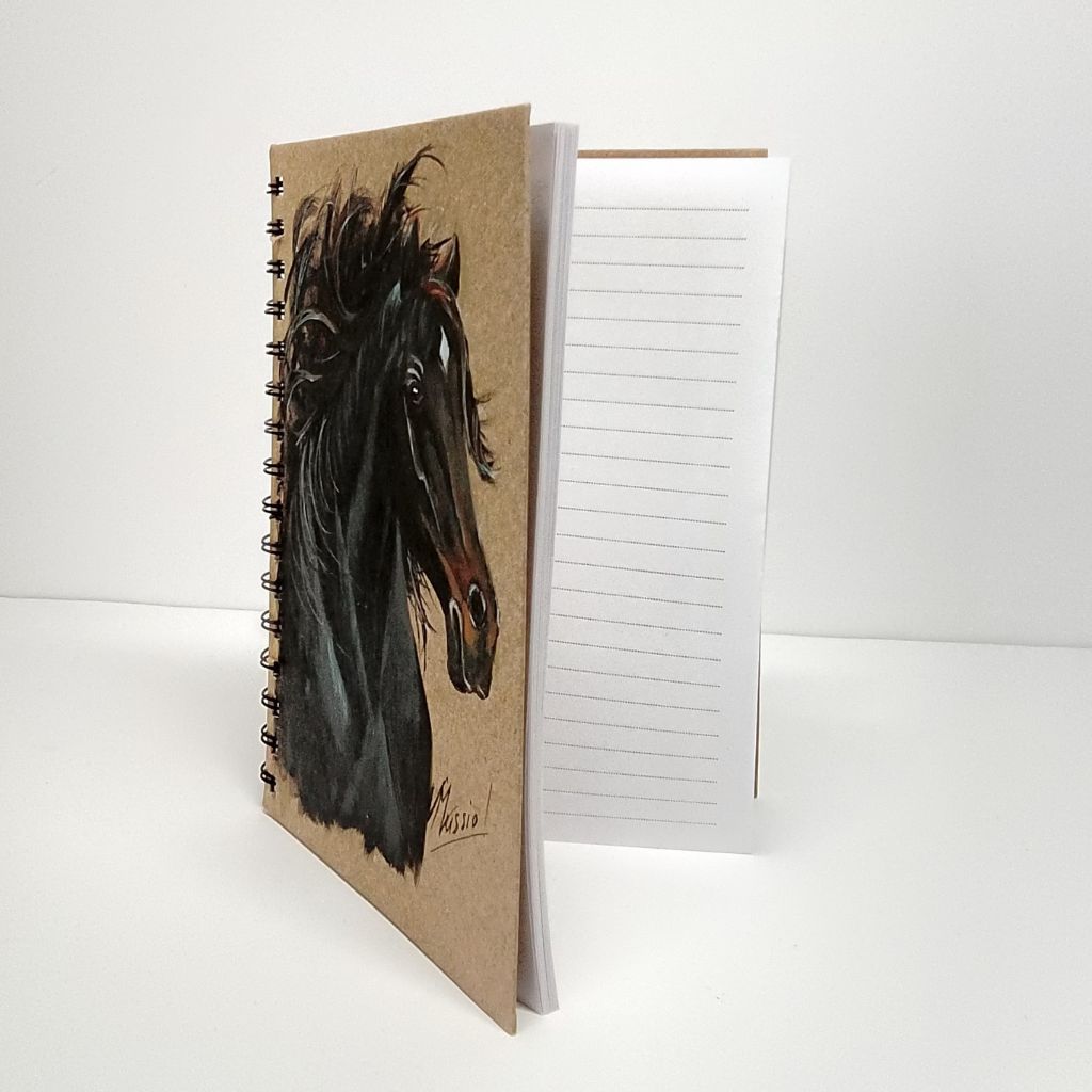 Black Brumby Handpainted Notebook Size A5 Lined