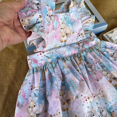Handmade Pinafore Dress | Bunnies | Sizes 2,4 and 5