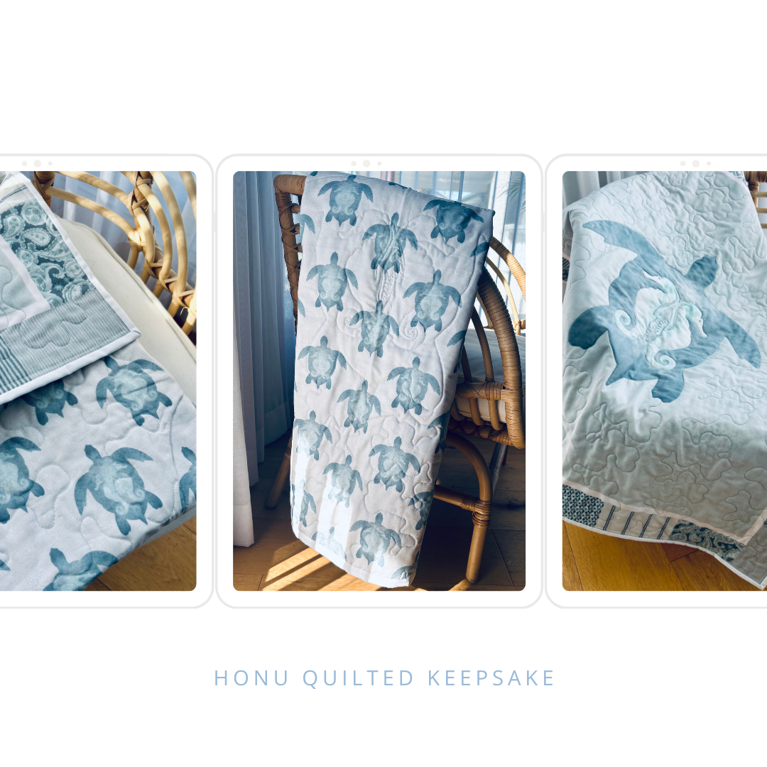 Sustainable Honu Quilted Blanket Keepsake Gift